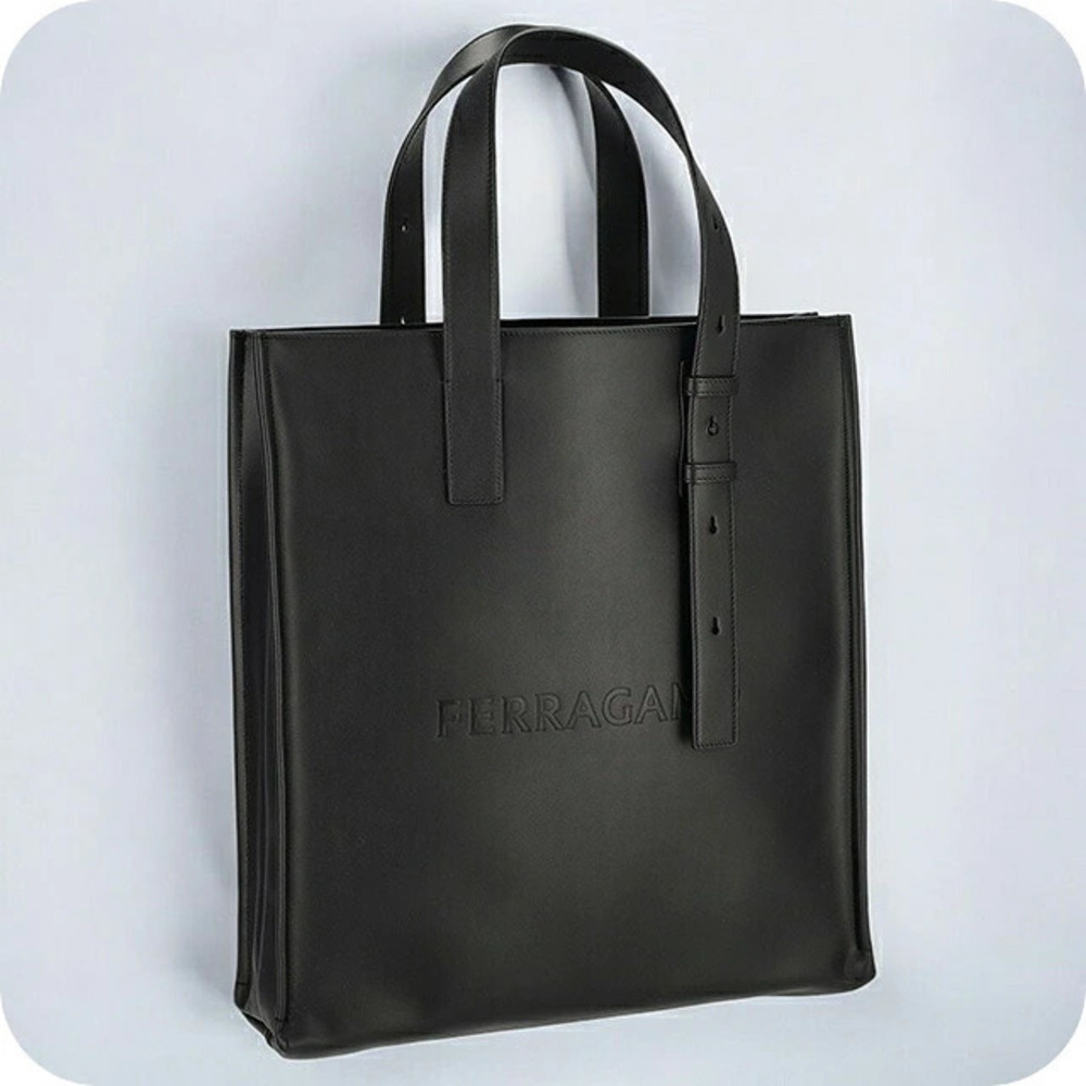 Salvatore Ferragamo Tote Bag Ner Cool Leather Black